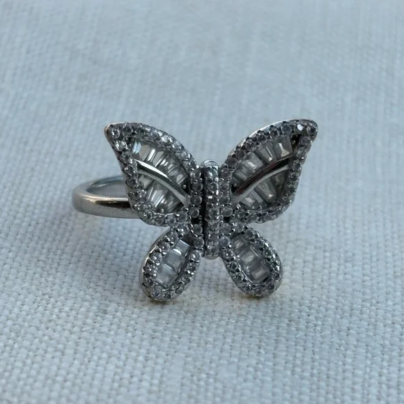 Sterling Silver Sparkling Butterfly Ring - Picture 4 of 6